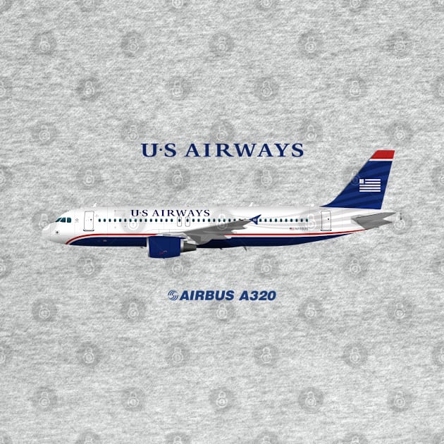 Illustration of US Airways Airbus A320 by SteveHClark